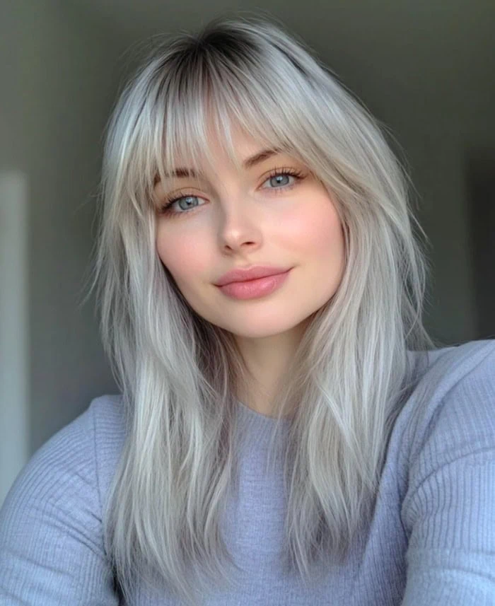 Black-root blonde hair