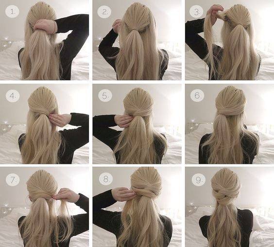 Step-by-step guide for party ponytails Party ponytails