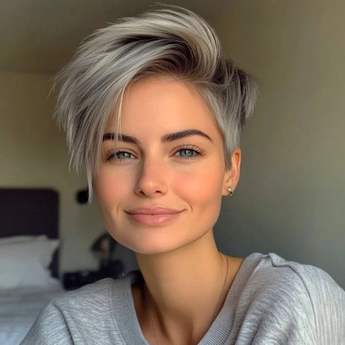 Icy short hair