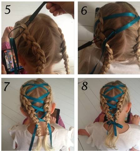 Hair Braiding with Ribbons