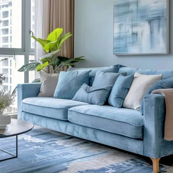 Elegant Blue Sofa Blue Sofa