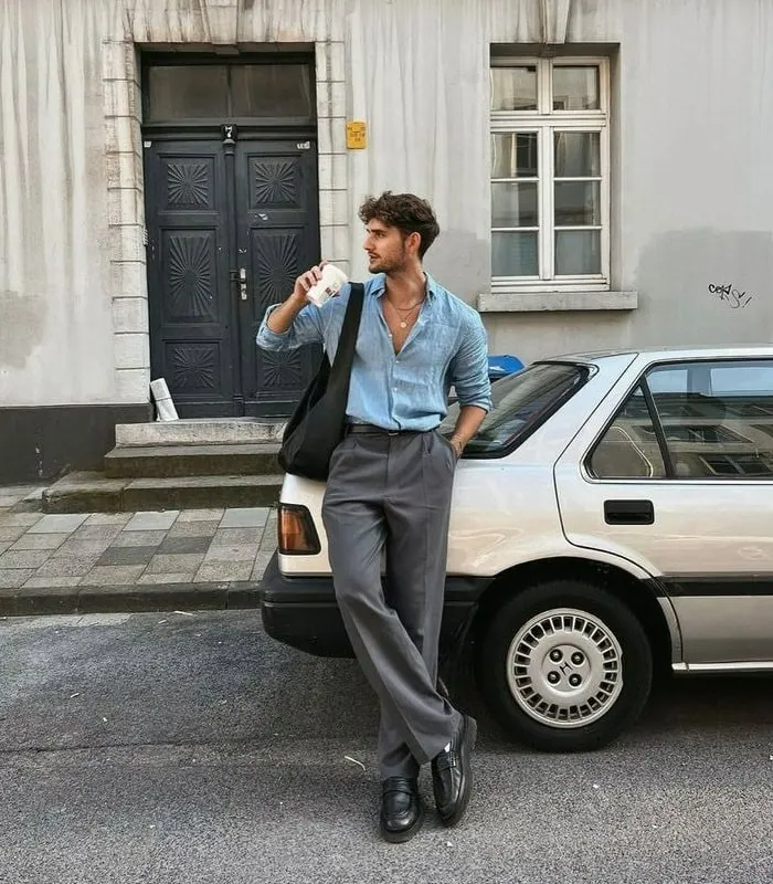 Men's Fabric Pant Outfits