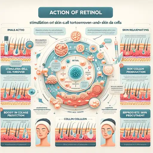 Infographic detailing how retinol rejuvenates skin and boosts collagen.