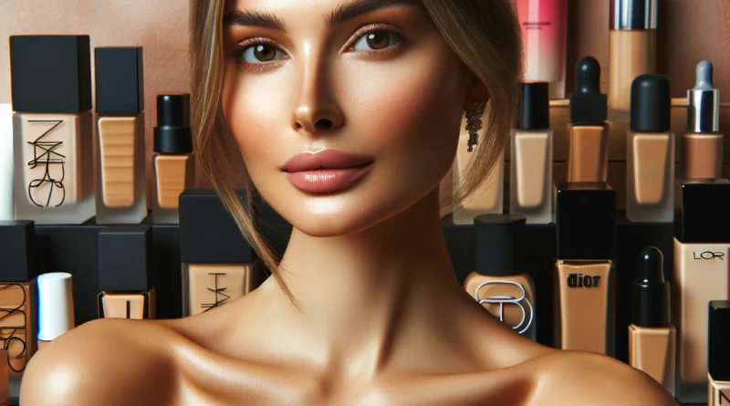 Model demonstrating the natural glow achieved with top natural finish foundations from renowned brands.